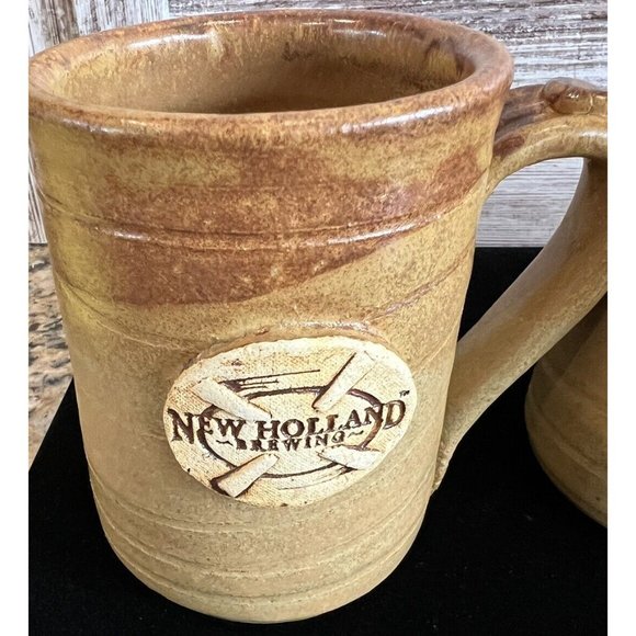 2 New Holland Brewing Coffee Mugs Artisan Pottery Signed - Picture 2 of 10